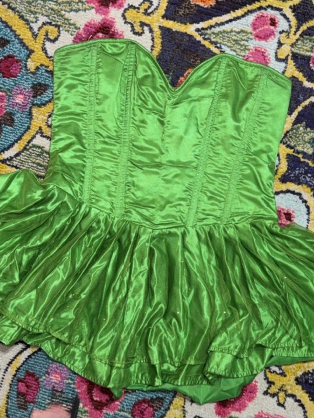 Green Strapless Style Dress- Women's
